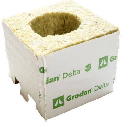 Grodan Delta NG2.0 75x75x65mm, pěstební kostka s velkou dírou 42x40mm Kusů: 1ks