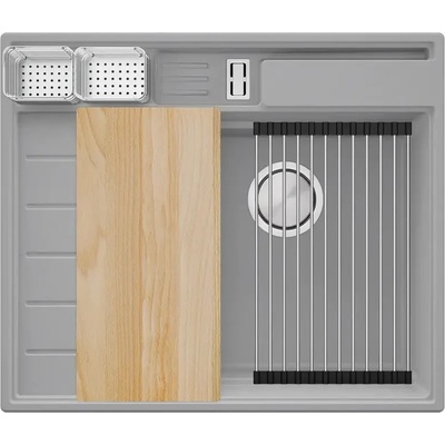 Твоят Стил Сива гранитна кухненска мивка Сидни 620-45 Pocket Ergo Multilevel