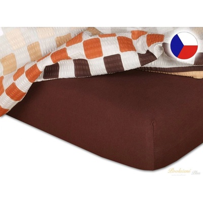 Dadka Jersey prostěradlo tmavě hnědé 60x190x10