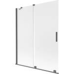 Mexen Velar двукрилен плъзгащ се параван за вана 140 x 150 cm, матирано, четка Gun Gray - 896-140-000-31-66 (896-140-000-31-66)