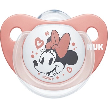 Nuk Силиконова залъгалка NUK - Mickey, 6-18 месeца, Червена + кутийка за съхранение и стерилизация (10736329-Червен)