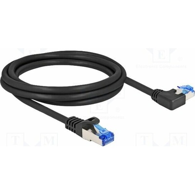 Delock 80219 Síťový rozhraní RJ45 Cat.6A, S/FTP, přímý / levý pravoúhlý, 2m, černý