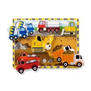 Melissa & Doug Дървен пъзел 6 части - Строителни Машини, 13726 Melissa and Doug, 000772137263