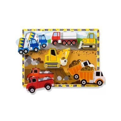 Melissa & Doug Дървен пъзел 6 части - Строителни Машини, 13726 Melissa and Doug, 000772137263