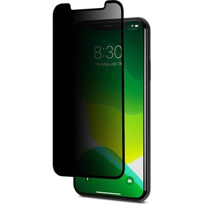 Moshi IonGlass Privacy - стъклено защитно покритие с определен ъгъл на виждане за целия дисплей на iPhone 11 Pro, iPhone XS, iPhone X (прозрачен-черен)