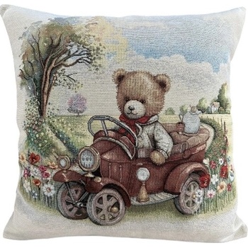 Texicop z gobelínu 1353 macko v aute Bavlna Acryl Pes 45 x 45 cm