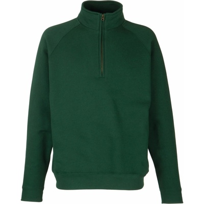 Fruit of the Loom mikina Premium Zip Neck Sweat s 1/4 zipem COT16203254002-bottle gree