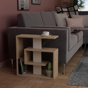 Asir Помощна масичка SALY 57x55 cм бежова/кафява (AS0796)