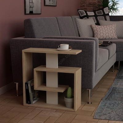 Asir Помощна масичка SALY 57x55 cм бежова/кафява (AS0796)