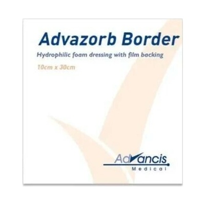 ADVAZORB BORDER krytie na rany samopriľnavé atraumatické 10 x 30 cm 10 ks