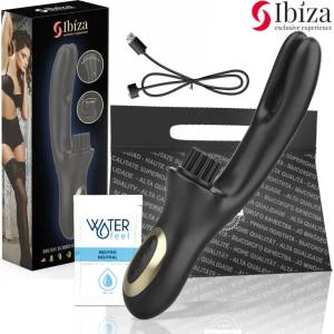  Двоен вибратор с клиторален стимулатор, 24, 5см. - Ibiza Brush Bobbing (D-241936)