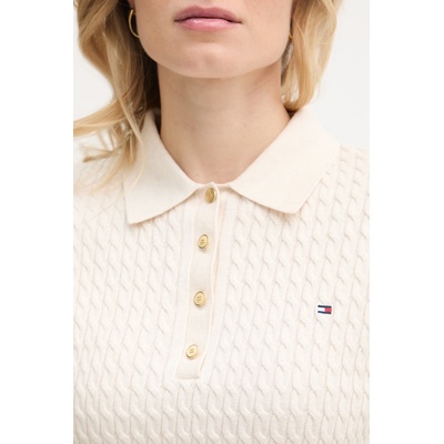 Tommy Hilfiger тениска тип пулове с яка дамска от памук (WW0WW41474)