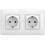 Legrand - Двойна домашна SCHUKO контактна розетка с рамка NILOE 250V бяла (LR0113B)