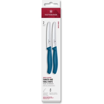 Victorinox Комплект ножове SWISS CLASSIC 11 cm, комплект 2 бр. , назъбени, син, пластмаса, Victorinox (VN678322C1)