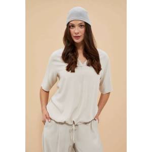 Moodo Пясъчно кафява риза Moodo с връзване в талията и деколте във формата на V Moodo | Bezhov | ЖЕНИ | XS