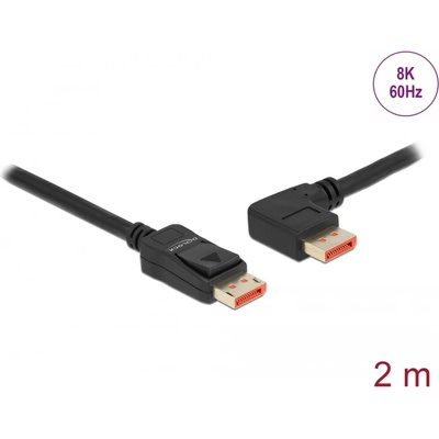 Delock DisplayPort кабел с прав конектор - ляв конектор 8K 60 Hz 2 м