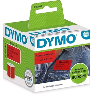 DYMO LW етикети за доставка / име 54x101mm червени. Ролка от 220 етикета (2133399)
