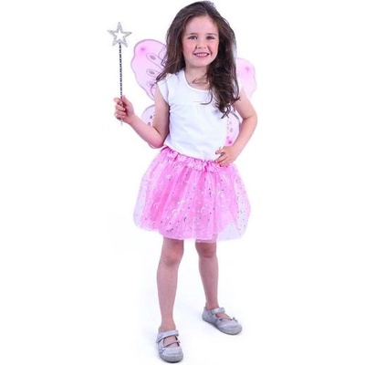 Rappa Туту пола костюм розова пеперуда с пръчка и крила