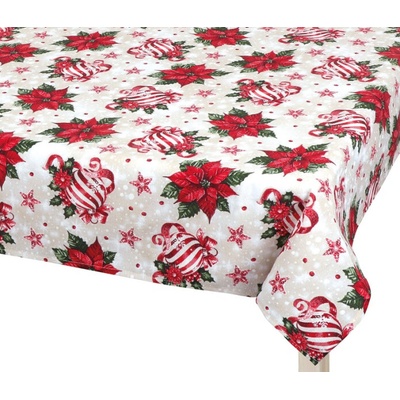Bellatex Ubrus VÁNOCE Vánoční ozdoby Červená Zelená Bílá 100x100 cm – Zbozi.Blesk.cz
