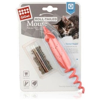 GiGwi Hračka kočka Myška s náplněni Catnip+Matabi 16 cm