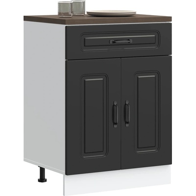 vidaXL Кухненски шкаф, "Kalmar", черен, инженерно дърво (853488)