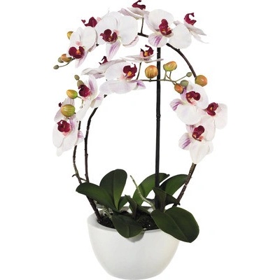 Umelá kvetina orchidea phalaenopsis 3D-tlač v keramickom kvetináči 52 cm ružová Real touch