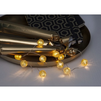 Star trading Světelný řetěz DEW DROP 12x LED mosazný