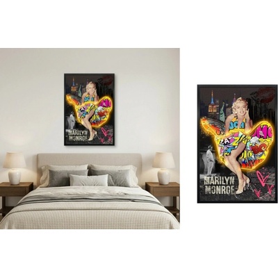 Marilyn Monroe svetliaci LED obraz – štýlový pop art obraz – 83 x 123 cm
