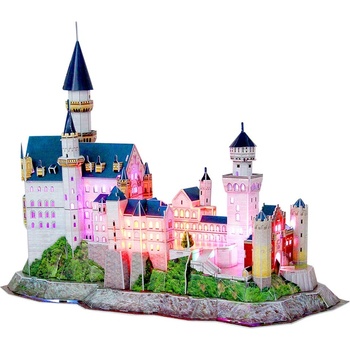 CubicFun 3D Пъзел Cubic Fun от 128 части и LED светлини - Neuschwanstein Castle (L174h)