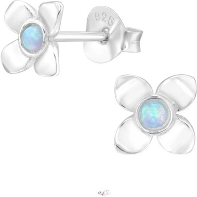 Prosperk náušnice stříbrná květina s Opálem S0755