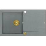 Quadron Вградена композитна мивка Quadron Unique Evan 111 сиво-златна 86x50 см (HCQE8650U5_PVDG1_P2O) Мивка за вграждане