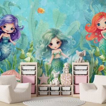 Image 1 of Art Gift Decor Детски фототапет - Светът на русалките