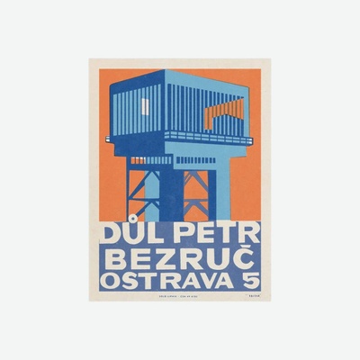 Retro plakát Důl Petr Bezruč