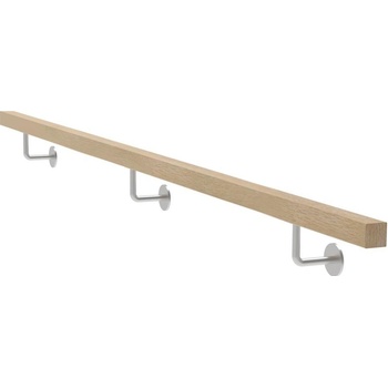 Umakov Drevené madlo DUB a nerezové držiaky, JP40x40mm/L2500mm WDJP/M-2500