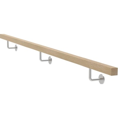 Umakov Drevené madlo DUB a nerezové držiaky, JP40x40mm/L2500mm WDJP/M-2500