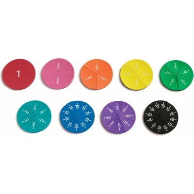 Learning Resources Barevné zlomky - magnetické pěnové kruhy – Zboží Mobilmania