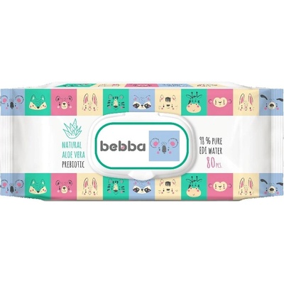 Silkline Bebba Мокри кърпички с капак Silkline Bebba - Алое вера и пребиотик, 80 броя (1352)