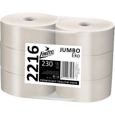 Linteo JUMBO EKO 230 еднослойно сиво рециклирано, 180 м (6 бр. )