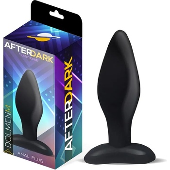 Image 1 of Afterdark Dolmen Butt Plug Silicone Black Size M 10.5 cm x 3 cm