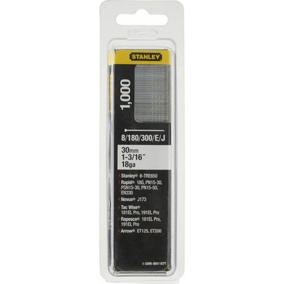 STANLEY 1-SWKBN1187T 30 mm/1 3/16"/18 Kolářské hřebíky typ 8/300/E/J, 1000ks