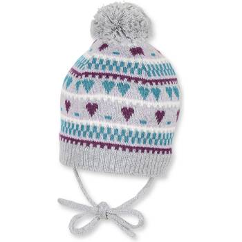 Sterntaler Плетена детска шапка на сърчица с връзки, Sterntaler