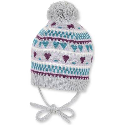 Sterntaler Плетена детска шапка на сърчица с връзки, Sterntaler