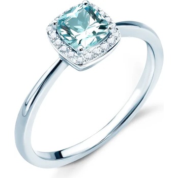 Image 1 of SAVICKI Годежен пръстен savicki: бяло злато, аквамарин, диаманти