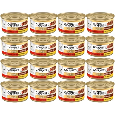 Gourmet Gold s hovädzím a kuracím mäsom v paradajkovej omáčke 48 x 85 g