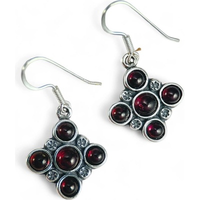 Drakkaria PRAGA středověké náušnice s granáty P42396