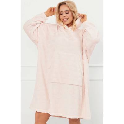Italian Fashion Huňatá oversize mikina Runa s kapucňou staroružová