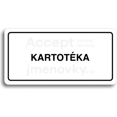 ACCEPT Piktogram KARTOTÉKA - bílá tabulka - černý tisk
