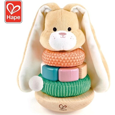 Hape Бебешка играчка Hape - Зайче, за нанизване (H0107)