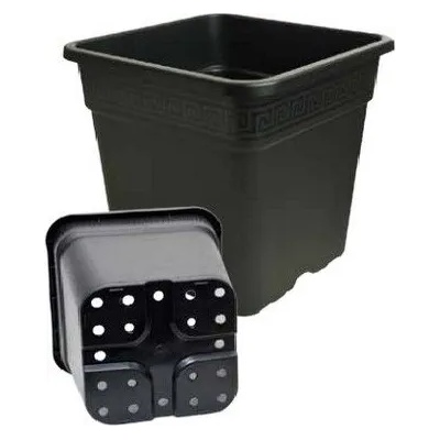 Квадратна черна саксия 14L - 28x28cm