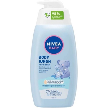 Nivea Baby Нежен душ гел за тяло Mild Bath, 450 ml